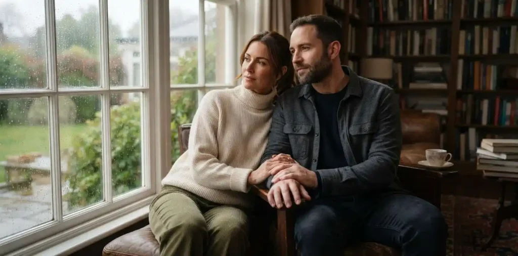 Couple sharing a quiet moment by a window