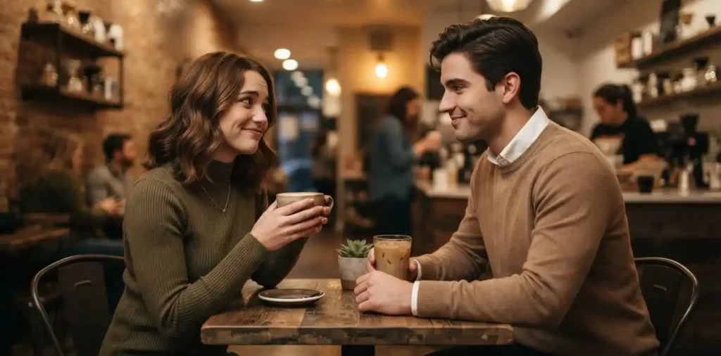 Two people sharing an uncertain quiet moment